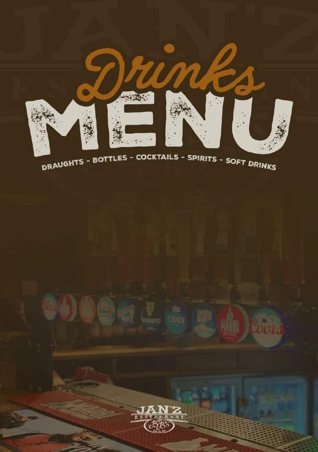 Drinks Menu cover