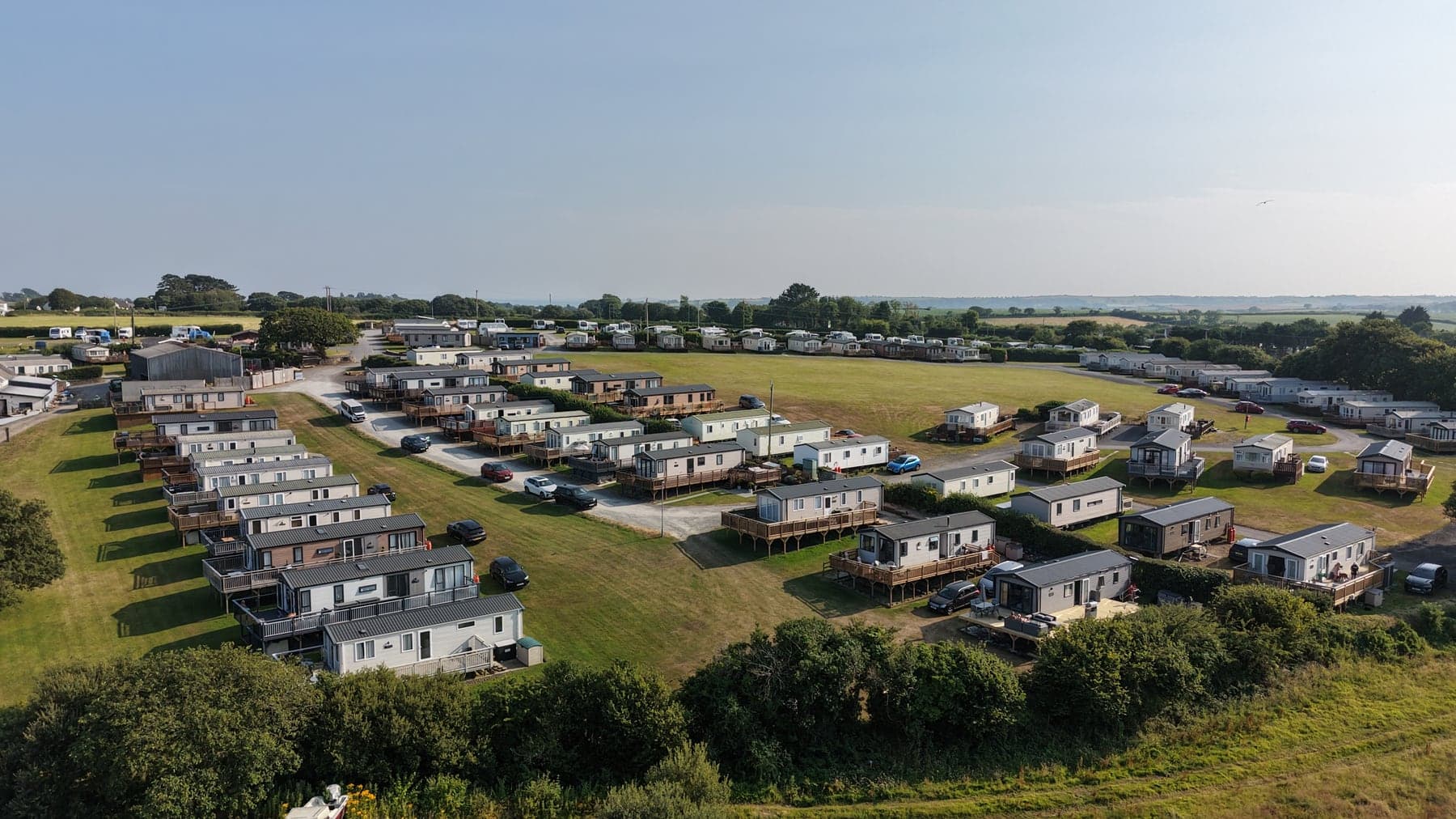 Aerial view across Broadfield Farm Holiday Park